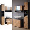Badmöbel-Set Irma Goldkraft Eiche/Anthrazit 3 Teile, mit Spiegelschrank 80 cm Vicco Bild 2