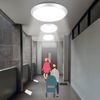 ZMH Deckenlampe mit Bewegungsmelder LED Deckenleuchte - innen Deckenbeleuchtung Weiß IP44 15W Rund Flurlampe mit Bewegungssensor Ø30cm Treppenhauslampe 4000K für Flur Balkon Werkstatt Bild 2