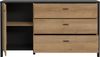Sideboard >HIGH ROCK< in Schwarz/ Riviera Eiche Dekor, 3 Schubladen, 1 Tür - 151,3x85,1x40,2cm (BxHxT) Bild 4