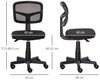 Vinsetto Bürostuhl höhenverstellbarer, platzsparend, gepolstert (ergonomischer Schreibtischstuhl, 1 St), für Arbeitszimmer, Büro, Schwarz Bild 3