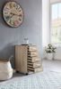 Rollcontainer Sonoma 33 x 63 x 38 cm Holz Schubladenschrank Schreibtisch, Büro Schrank mit 5 Schubladen, Container Rollschrank klein Standcontainer schmal, Schreibtischcontainer mit Rollen Bild 5