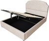 Polsterbett 140×200 cm mit hydraulischem Bettkasten, breitem Kopfteil, Beige, ohne Matratze Bild 4