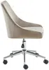 Vente-unique - Bürostuhl höhenverstellbar - Samt - Beige - MASURIE Bild 3