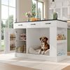 Kücheninsel, Schrank mit 3 Schubladen, 1 Gewürzablage, verstellbare Regalplatte, Doppelablage (ohne Hundefutterteller), geräumiger Haustieraufbewahrungsbereich (ohne Hundekissen), 120*60*90 cm, weiß Bild 5