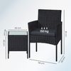 SONGMICS Balkonmöbel, Gartenmöbel-Set, aus PE-Polyrattan, Lounge-Set, Tisch und 2 Stühle, Terrassenmöbel, Outdoor, für Terrasse, Balkon, Garten, schwarz-grau GGF003B02 Bild 3