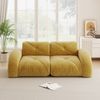 Sofa 2-Sitzer in Gelb, Chenille-Bezug, rahmenloses Moduldesign mit 32D-Hochdichteschaum,76x204x95 cm Bild 3