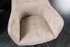 Eleganter Design-Drehstuhl FLORENZ champagner beige Strukturstoff Metallgestell Bild 3