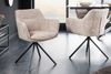 Eleganter Design-Drehstuhl FLORENZ champagner beige Strukturstoff Metallgestell Bild 2