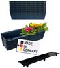 BURI 6 Euro-Paletten Blumenkästen-Einsätze inkl. Bewässerungsmatte | 37,3cm Anthrazit | Pflanzkasten für Europalette Palette | Balkonkasten | Blumentopf | aus stabilen Kunststoff | Made in Germany Bild 2