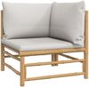 vidaXL 3-tlg. Garten-Lounge-Set mit Hellgrauen Kissen Bambus 3155108 Bild 5