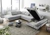 Wohnlandschaft >MELFI< Schlaffunktion, Stauraum, Bezug silver - 350x73x245 (BxHxT) Bild 2