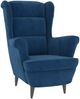 vidaXL Ohrensessel mit Hocker Blau Samt 3115930 Bild 3