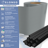 ELONEO PVC Sichtschutzstreifen für Doppelstabmattenzaun, 35m x 19cm je Rolle, 2er-Set Hellgrau Bild 3