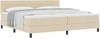 vidaXL Boxspringbett mit Kopfteil Creme 200 x 200 cm Stoff 3338641 Bild 2
