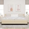 vidaXL Boxspringbett mit Kopfteil Creme 200 x 200 cm Stoff 3338641 Bild 3