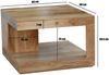 FINEBUY Couchtisch FB116674 Akazie Massivholz 60cm Wohnzimmertisch Beistelltisch Tisch (Quadratisches Designobjekt mit offener Form), Komplett aus massivem Akazienholz gefertigt Bild 3