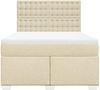 vidaXL Boxspringbett mit Matratze Creme 140x200 cm Stoff 3290530 Bild 4