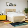 vidaXL Boxspringbett mit Matratze Creme 140x200 cm Stoff 3290530 Bild 3
