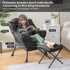 Sessel mit Hocker & Armlehnen & Seitentasche & Fußstütze Relaxsessel Ohrensessel Grau Bild 4