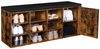 Vasagle Schuhbank, Aufbewahrungsschrank, Schuhregal mit 9 offenen Fächern und einem Schrank, mit Polsterung, 110 x 30 x 48 cm, rustikale Tür, vintagebraun von Songmics LHS058X01 Bild 3