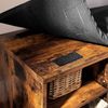 Vasagle Schuhbank, Aufbewahrungsschrank, Schuhregal mit 9 offenen Fächern und einem Schrank, mit Polsterung, 110 x 30 x 48 cm, rustikale Tür, vintagebraun von Songmics LHS058X01 Bild 5