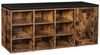 Vasagle Schuhbank, Aufbewahrungsschrank, Schuhregal mit 9 offenen Fächern und einem Schrank, mit Polsterung, 110 x 30 x 48 cm, rustikale Tür, vintagebraun von Songmics LHS058X01 Bild 2