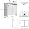 Waschbeckenunterschrank Lemgo Weiß Hochglanz 2 Teile, Unterschrank 80 cm Vicco Bild 3
