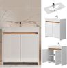 Waschbeckenunterschrank Lemgo Weiß Hochglanz 2 Teile, Unterschrank 80 cm Vicco Bild 2