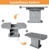 Ausziehbarer ovaler Esstisch, L110/130*W70*H75cm,Esstisch mit Stauraum, Kaffee-Freizeittisch, moderner minimalistischer Esstisch, platzsparender multifunktionaler Esstisch, Betonoptik+silberner Griff Bild 5