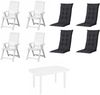 SET Tampa + Faro 4 x Klappsessel weiß, 1 x Tisch weiß, 4 x Auflage black Bild 2