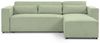 Ecksofa Schlafsofa WALDO Stoff Brooklyn Hellgrün Ottomane Rechts Bild 2