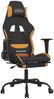 Gaming-Stuhl mit Fußstütze Drehbar Schwarz und Dunkelgelb Stoff, Drehbar [345485] Bild 2