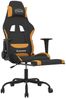 Gaming-Stuhl mit Fußstütze Drehbar Schwarz und Dunkelgelb Stoff, Drehbar [345485] Bild 4