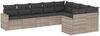 vidaXL 9-tlg. Garten-Sofagarnitur mit Kissen Hellgrau Poly Rattan 3219432 Bild 2