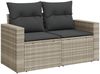 vidaXL 9-tlg. Garten-Sofagarnitur mit Kissen Hellgrau Poly Rattan 3219432 Bild 5