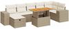 vidaXL 5-tlg. Garten-Sofagarnitur mit Kissen Beige Poly Rattan Akazie 3328094 Bild 2