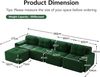 Flieks 4-Sitzer Sofa, Modular L-Form Schlafsofa, Tiefsofa mit Ottoman & 4 Kissen, Cord, Grün Bild 4