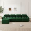Flieks 4-Sitzer Sofa, Modular L-Form Schlafsofa, Tiefsofa mit Ottoman & 4 Kissen, Cord, Grün Bild 2