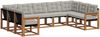 vidaXL Outdoor-Sofagarnitur mit Kissen 9 pcs Natürlich und Hellgrau 3369042 Bild 2