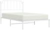 vidaXL Bettgestell mit Kopfteil, Metall, Weiß, 107x203 cm Bild 3