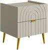 Vente-unique - NORSIM Bedside table Holz, Platte Beige - B 49,5 cm x H 40 cm x L 45 cm Bild 4