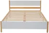 Massivholzbett, Doppelbett mit Lattenrost und Kopfteil, 140x200 cm, Holzbett, Jugendbett, Kiefer Bild 5