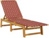 vidaXL Sonnenliege mit Tisch Rot Massivholz Akazie und Stoff 3214214 Bild 3