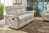 3-Sitzer-Relaxsofa Federkern Couch m. Liegefunktion verstellbar Bezug Cord Beige Bild 2
