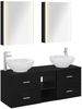 vidaXL Badezimmermöbel-Set 5 pcs Schwarze Eiche Ingenieurholz und Glas 3406968 Bild 2