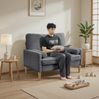 2-Sitzer Sofa mit Stoffbezug im skandinavischen Stil, 121 x 76 x 87 cm, Grau Bild 3