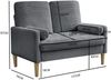 2-Sitzer Sofa mit Stoffbezug im skandinavischen Stil, 121 x 76 x 87 cm, Grau Bild 5
