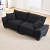 2-Sitzer Sofa B 224 x T 81 x H 81 cm aus Samt in Schwarz Bild 2