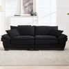 2-Sitzer Sofa B 224 x T 81 x H 81 cm aus Samt in Schwarz Bild 3
