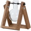 Hängende Steckling-Vase aus Glas mit Holzgestell – Aufzuchtstation für Pflanzen Bild 5